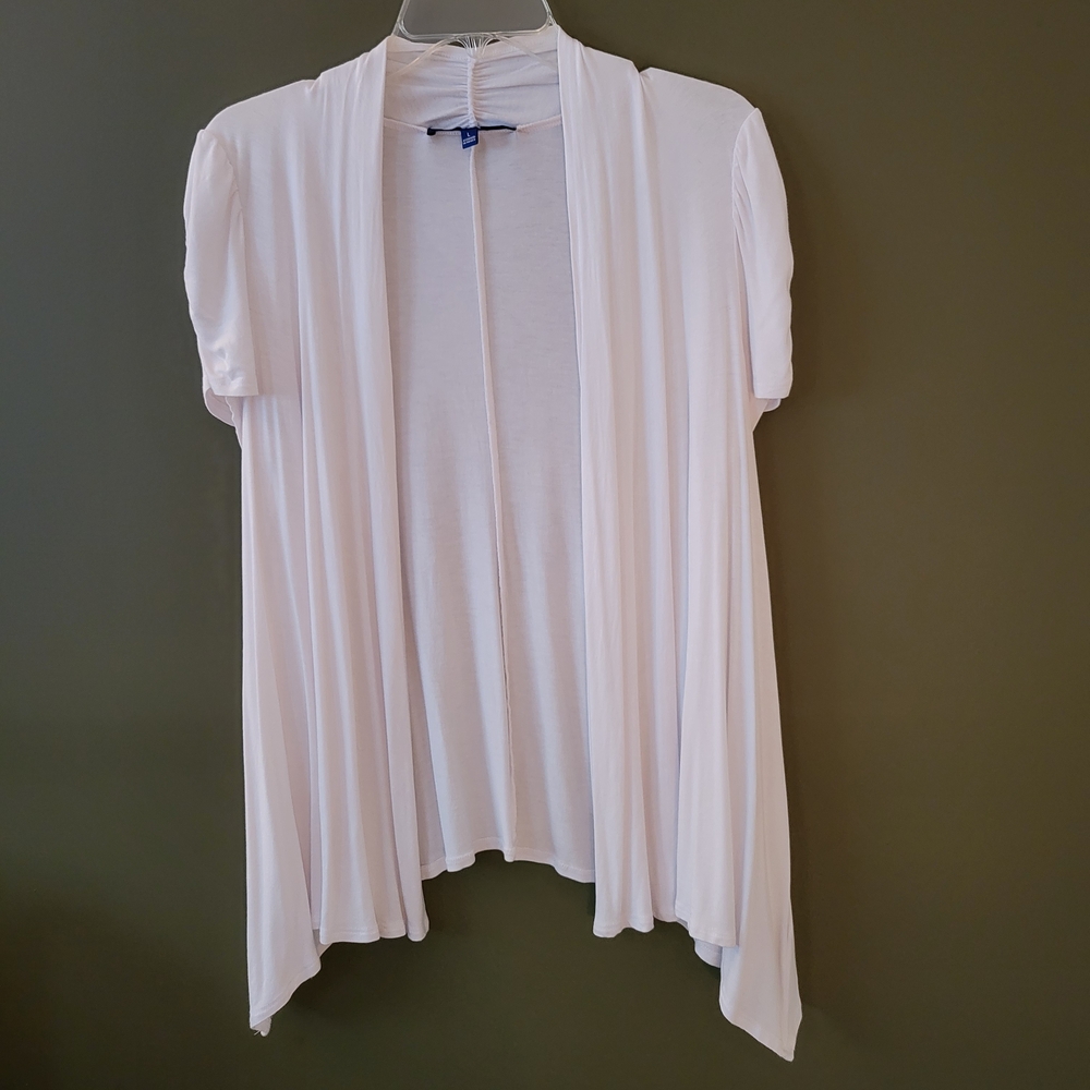 Apt. 9 Women's White Short Rushed Sleeve Top